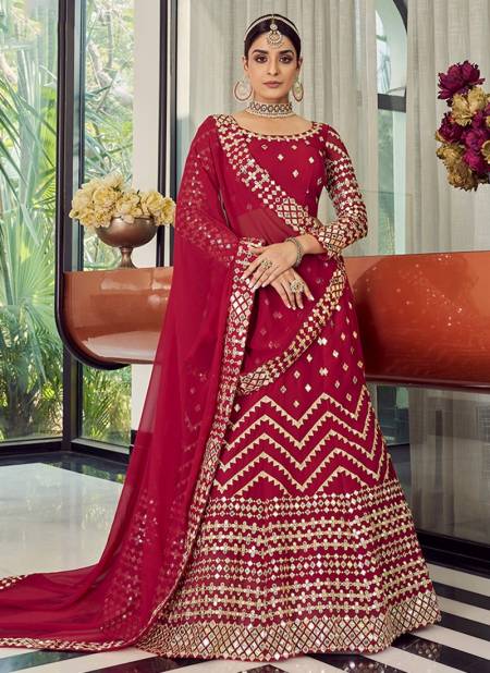 Coral Red FLORALS 4 Exclusive Party Wear Heavy Work Latest Lehenga Choli Collection 9713